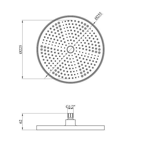 Лійка для верхнього душу Kroner Element 2801532923Z-5301 CV036155 фото